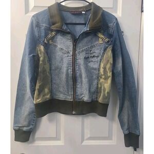 Rare apple bottoms stretchy denim jacket size XL